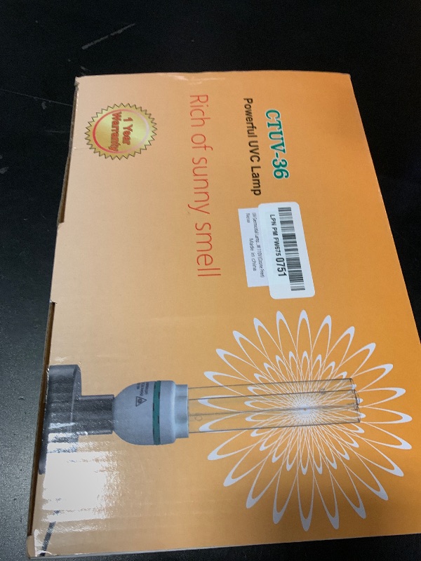 Photo 1 of 36Watts UV Sanitizer Lamp with Remote Control Powerful UVC Light with E26 Base for Basement/Bedroom/Kitchen/Office/Storehouse/Car, 3-Gear Timer 110V Ozone Free