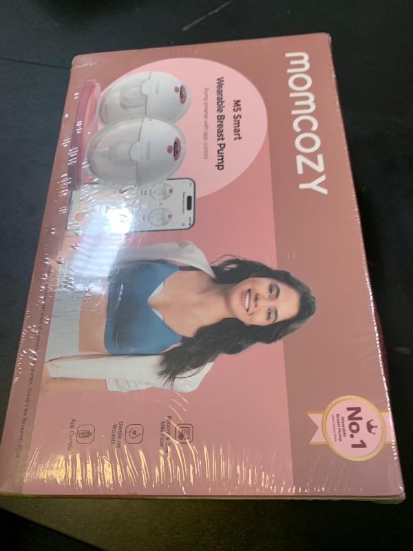 Photo 1 of Momcozy M5 Smart APP Controlled Wearable Breast Pump, Hands-Free Wireless Electric Pump, 3 Modes 9 Suction Levels, BPA-Free, Portable Lightweight, 24mm Flange, 2-Pack Cozy Red