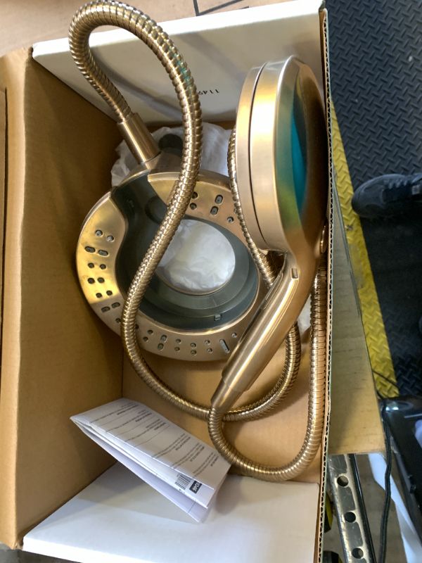 Photo 1 of Delta 5-Setting In2ition 2-in-1 Dual Shower Head with Handheld High Pressure ProClean Spray, Brushed Gold Detachable Shower Head with Hose, 1.75 GPM Flow Rate, Champagne Bronze 75548CZ