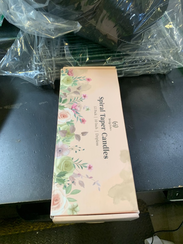 Photo 1 of 10 Inch Cream Spiral Taper Candles for Home Decoration, 12 Pack Candy-Color Candlesticks for Dinner Party Wedding Holiday