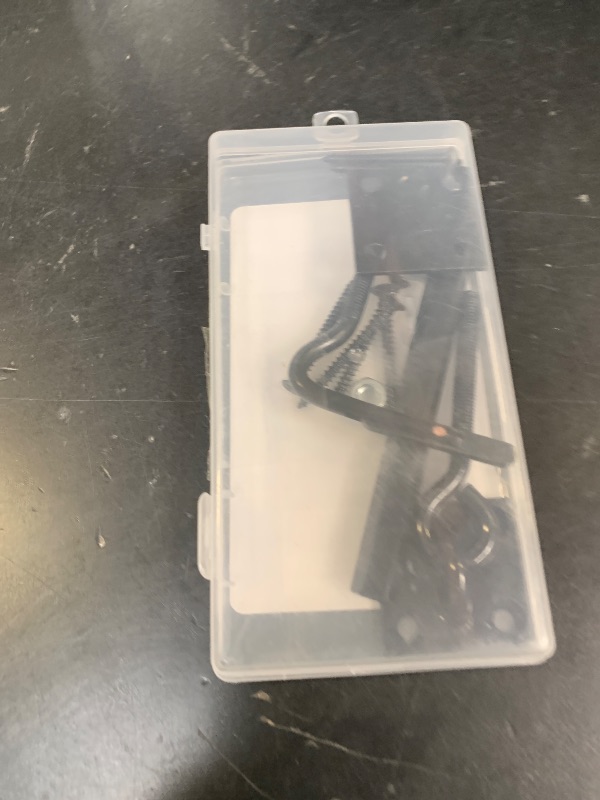 Photo 1 of [Upgrade Adjustable] 6”-10” Cabin Hook Eye Latch Gate, Heavy Duty 4 Mounting Points Bracket, Barn Door Lock Latch, Durable Door Swivel Window Hook Lock for Sliding Door, Outdoor, Window, Cabinet