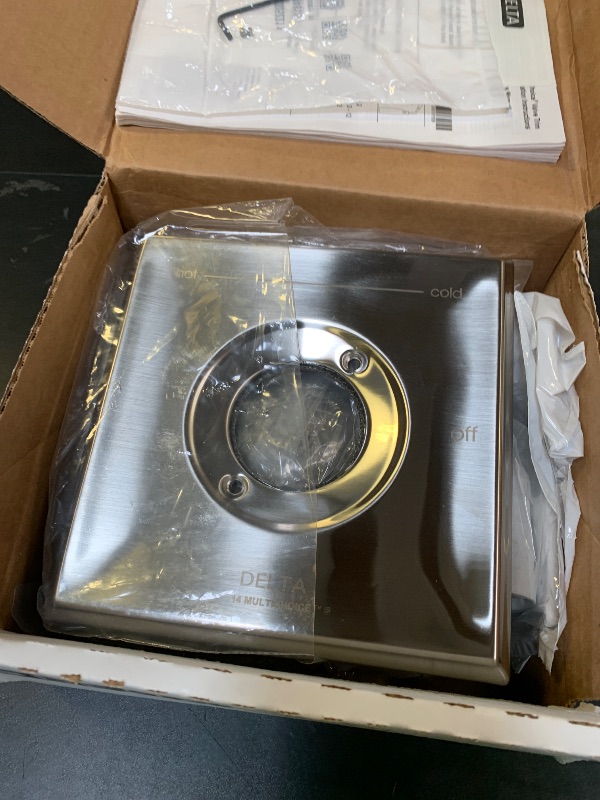 Photo 1 of Delta Faucet Dryden 14 Series Single-Function Shower Trim Kit with Single-Spray Touch-Clean Shower Head, Stainless T14251-SS (Valve Not Included)