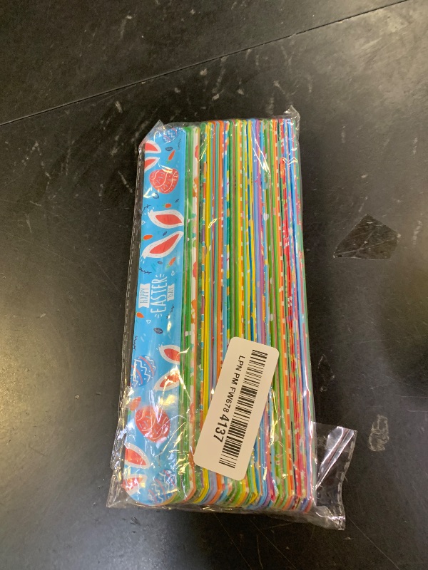 Photo 1 of 100Pcs Easter Slap Bracelets, Easter Basket Stuffers Party Favors Snap Wristbands for Kids Egg Fillers Gifts Exchange Gifts, Egg Hunt Event, Classroom Prizes, School Supplies