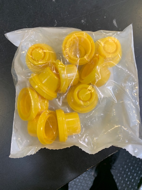 Photo 1 of 10 Pack Replacement YELLOW SPOUT CAPS Top Hat Style fits # 900302 900092 BLITZ Gas Can Spout Cap fits self venting gas can Aftermarket (SPOUTS NOT INCLUDED)
