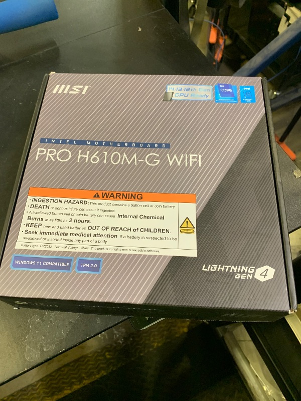 Photo 1 of MSI PRO H610M-G WiFi Motherboard, Micro-ATX - Supports Intel Core 14th, 13th and 12th Gen Processors, LGA 1700 - DDR5 Memory Boost 5600MHz/MAX, PCIe 4.0 x16 Slot, M.2 Gen3, Wi-Fi 6E, BT 5.3