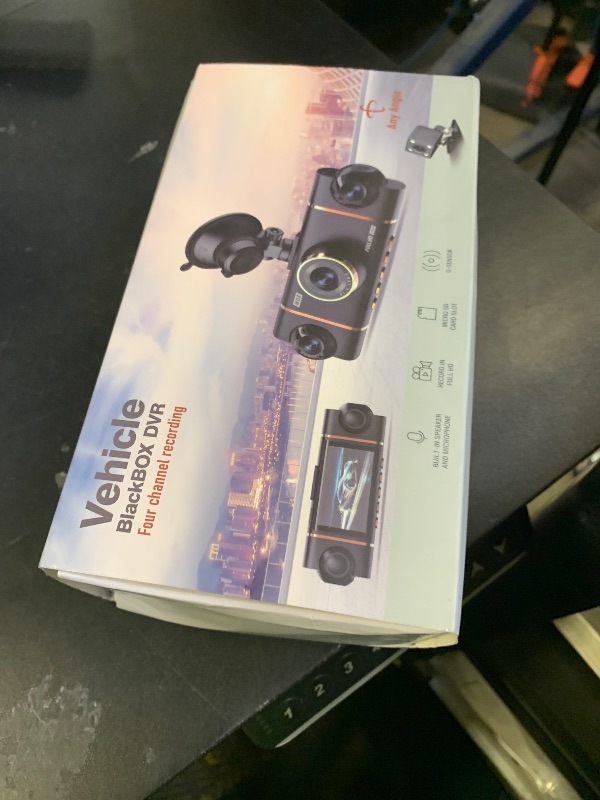 Photo 1 of 4 Channel 360° Dash Cam Front Rear Inside & Left Right,4K+1080P*3 FHD Car Camera,5GHz WiFi & App Control,8 IR Lamps Night Vision,24H Parking Mode,G-Sensor,Loop Recording,Includes 64GB SD Card?Black?