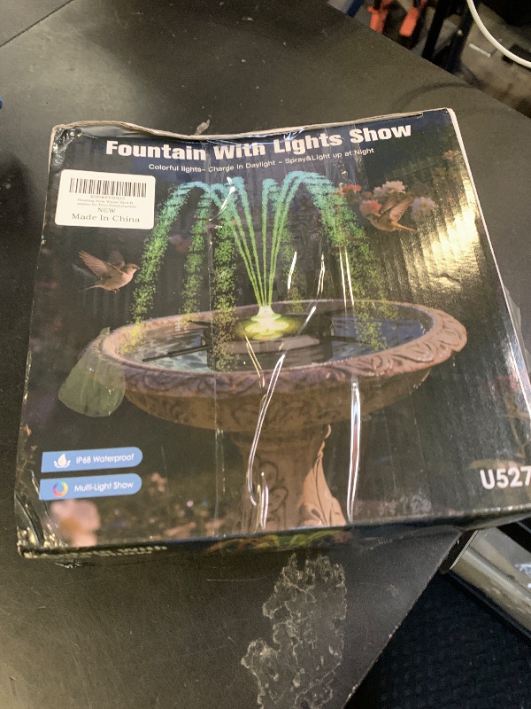 Photo 1 of PoolPop 4000mAh Solar Fountain,2026 Solar Bird Bath Fountain Pump,3 Spray Solar Powered Water Fountain with Lights,Floating Birdbath Fountain,DIY Water Bird Bath Fountain for Outdoor,Garden,Pond-Dark