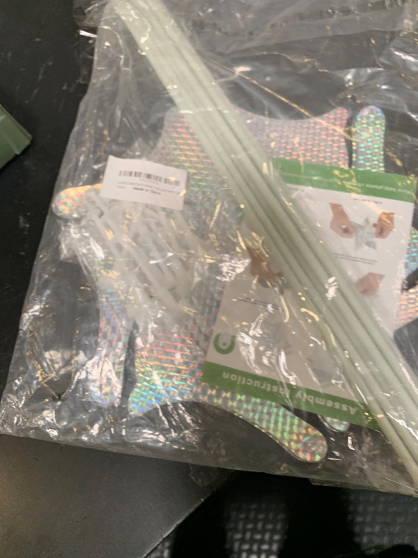 Photo 1 of 10 Pack Reflective Pinwheels for Garden Yard - Sparkly Silver Bird Deterrent Devices for Outside - Humane Woodpecker, Pigeon & Goose Repellent Wind Spinners - Decorative Mylar Pin Wheels with Stakes