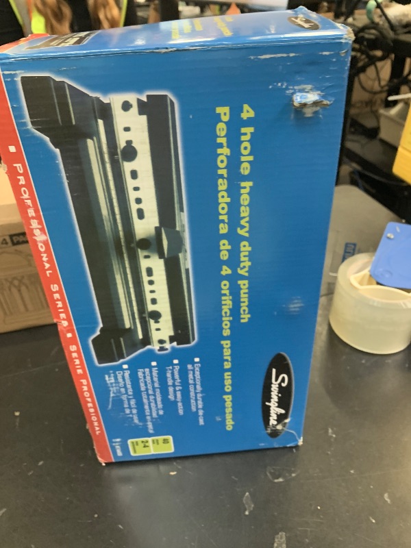 Photo 1 of Swingline 3 Hole Punch Heavy Duty, 40 Sheet Capacity Three Hole Puncher 3 Ring, Adjustable 2-4 Hole Paper Punch, Black (74450)