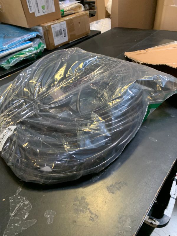 Photo 1 of 150 FT 12 Gauge Extension Cord Outdoor, Heavy Duty Weatherproof & Flame Retardant Black 3 Prong Power Cord with Light, Outside for Lawn & Garden, 15 Amps 1875 Watts 125 VAC 12AWG SJTW, ETL Listed