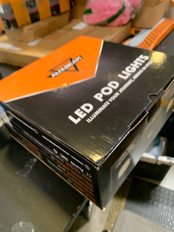 Photo 1 of Auxbeam V-MAX Series 4in 92W Round LED Pods with Amber Covers, Side Shooter LED Offroad Driving Light with DRL, 270° Combo Beam Pattern Universal Auxiliary Light for Truck ATV Wrangler Ford Pickup