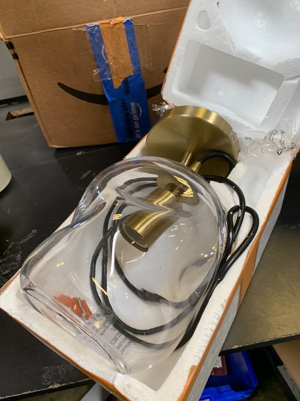 Photo 1 of CASAMOTION Pendant Lights Kitchen Island 2 Pack Modern Contemporary Clear Glass Organic Globe Brass Hardware Adjustable Cord Bedroom Dining Table Small Medium Lamp 8 Inch Height