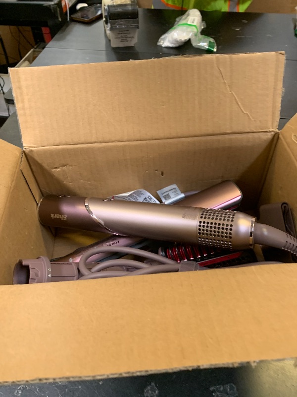 Photo 1 of Shark FlexFusion Hair Straightener & Powerful Hair Dryer with Fusion Hair Brush, Ceramic Air Styler with Auto-Wrap Curlers & Concentrator, Ceramic Plates, Cosmic Blush HD641S