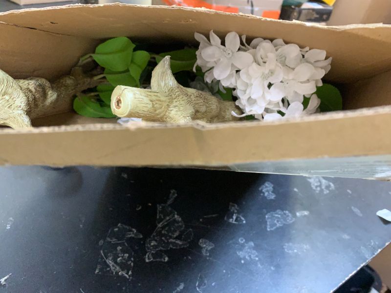 Photo 1 of Lunmon 2 Pack Artificial Hydrangea Trees with Spikes, 24Inch Faux Hydrangea Outdoor Plants Bushes Realistic Fake Silk Flower for Planter Home Wedding Garden Patio Yard Decor(White)