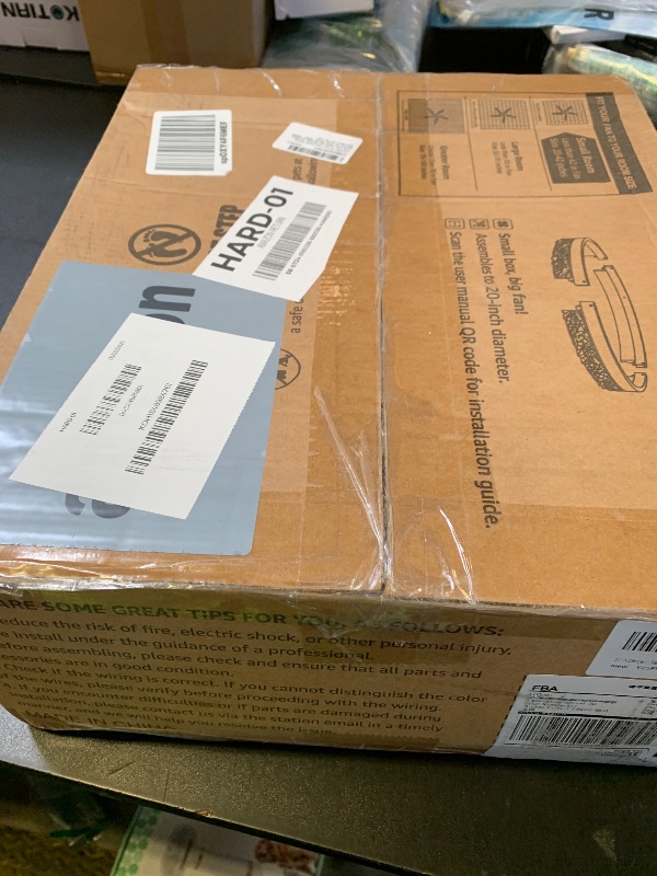 Photo 1 of **INCOMPLETE** LEDIARY 20 Inch Low Profile Ceiling Fans with Lights and Remote, Fandelier Ceiling Fan Flush Mount, 3000K-6000K Dimmable LED Fan Light, White Modern Ceiling Fans with Lights for Bedroom