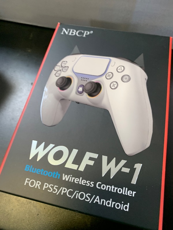 Photo 1 of Wireless Controller for PS5, Compatible with PlayStation 5 /PS5 Pro/Slim/PC, with Hall Effect Joysticks, Back Paddles & Macro, Bluetooth 5.0, Turbo, Dual Vibration, 6-Axis Gyro, RGB Ring, 1000mAh, 3.5mm Audio Jack, PS5 Pro Controller Gamepad with Speaker