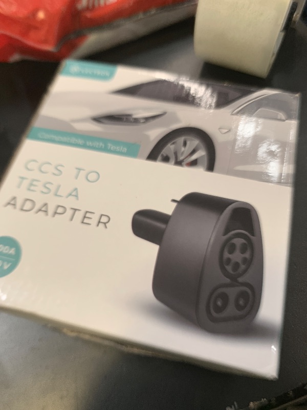 Photo 1 of Lectron CCS to Tesla Adapter - 500A, 500V Tesla Charger Adapter - Compatible with All Tesla Models & CCS-Enabled NACS EVs - DC Fast Charging ONLY - NOT Compatible with Cybertruck (Black)