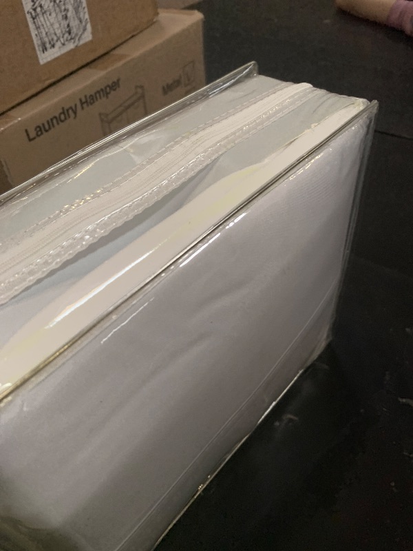 Photo 1 of LuxClub 4 PC King Size Sheet Set Bed Sheets Deep Pockets 18" Wrinkle Free Cooling Bed Sheets Machine Washable Hotel Bedding Silky Soft - White King