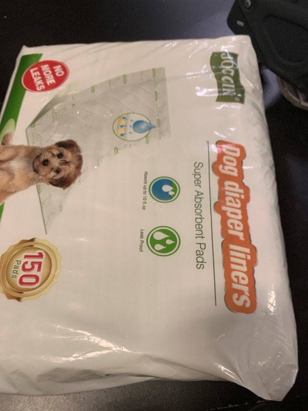 Photo 1 of Dog Diaper Liners 150ct Super Soft and Absorbent Dog Diaper Booster Pads for Male Dog Belly Bands or Female Dog Diapers(Regular, 150pcs)
