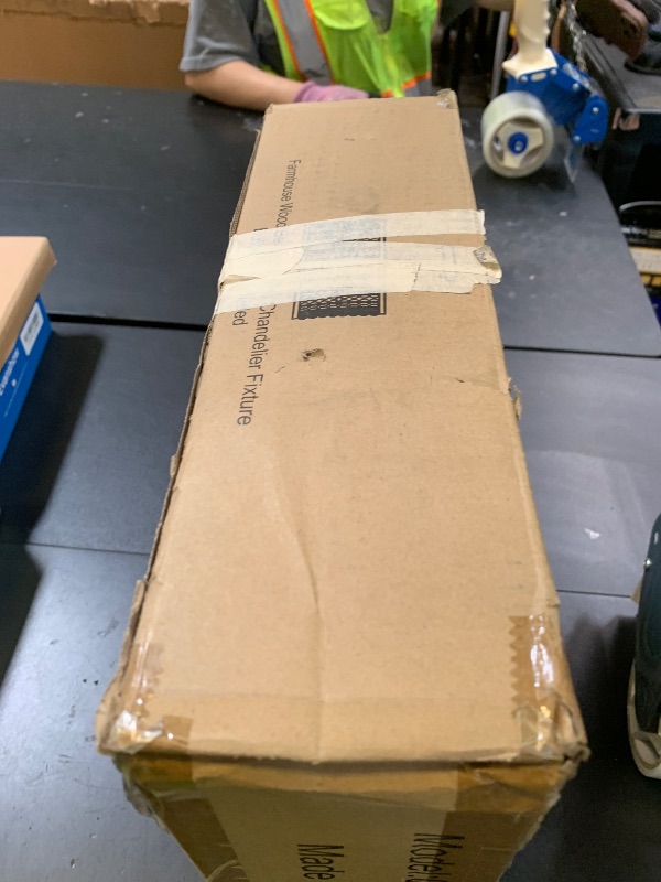 Photo 1 of White Wood Beaded Boho Chandelier - Modern Nursery Ceiling Light Fixture, Beaded Semi Flush Mount Light, Farmhouse Lights for Bedroom Hallway Foyer Living Kids Room