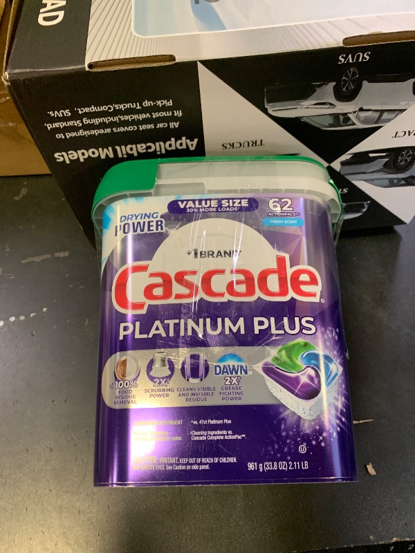 Photo 1 of **ABOUT HALF FULL** Cascade Platinum Plus Dishwasher Pods, Dish Detergent Soap, Clean Scent