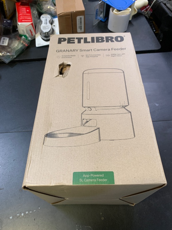 Photo 1 of PETLIBRO Automatic Cat Feeder with Camera, 1080P HD Video with Night Vision, 5G WiFi Pet Feeder with 2-Way Audio, Low Food & Blockage Sensor, Motion & Sound Alerts for Cat & Dog Single Tray