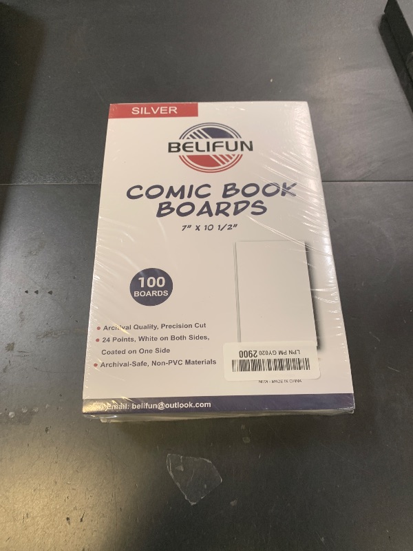 Photo 1 of 100ct Silver-Age Comic-Book-Bags and Boards - Reusable Comic Book Boards and Bags for Comic Book Storage, 1 1/2" Flap Comic Bags and Backing Boards, Clear Protector and Protection Board Cardboards