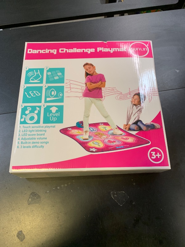 Photo 1 of SUNLIN Dance Mat - Rhythm Step Play Mat - Dance Game Toy Pad with LED Lights, Gift for Kids Girls 3-12, Adjustable Volume, Built-in Music, 3 Challenge Levels