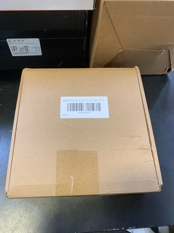 Photo 1 of Comtelek 2pcs Artificial Hanging Plants with Lights Fake Succulents Plant in Pot Boho Wall Decor Fake String of Pearls with Lanyard for Bathroom Living Room Home Balcony Ceiling (White)