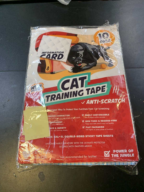 Photo 1 of 10 Pack Cat Scratch Furniture Protector Tape Sheets – Double-Sided Sticky Training (5 XL, 5 Large) – Anti-Scratch Couch & Sofa Guard – Clear – Not for Leather, Velvet, Microfiber