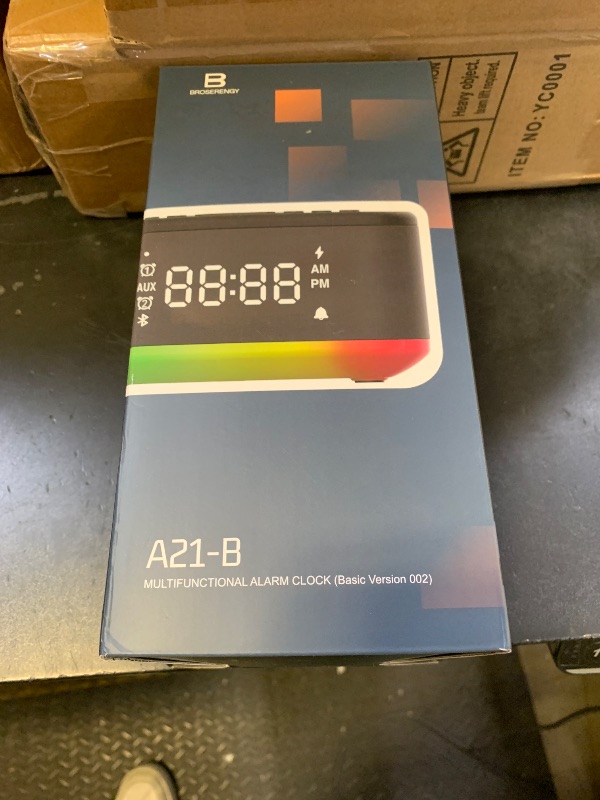 Photo 1 of Alarm Clock Speaker Wireless Charger, Digital Alarm Clocks Bedrooms Bluetooth, Alarm Clock Dimmable Light Bedrooms Dual Alarm Snooze Dimmer 12 24H RGB Night Light Bluetooth USB AUX, White