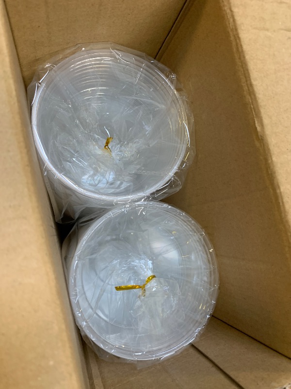 Photo 1 of 100 Pack 16 OZ Clear Plastic Cups, Cold Party Drinking Cups, Clear Disposable Cups Fruit/Ice Cream/Cupcake/Iced Cold Drinks
