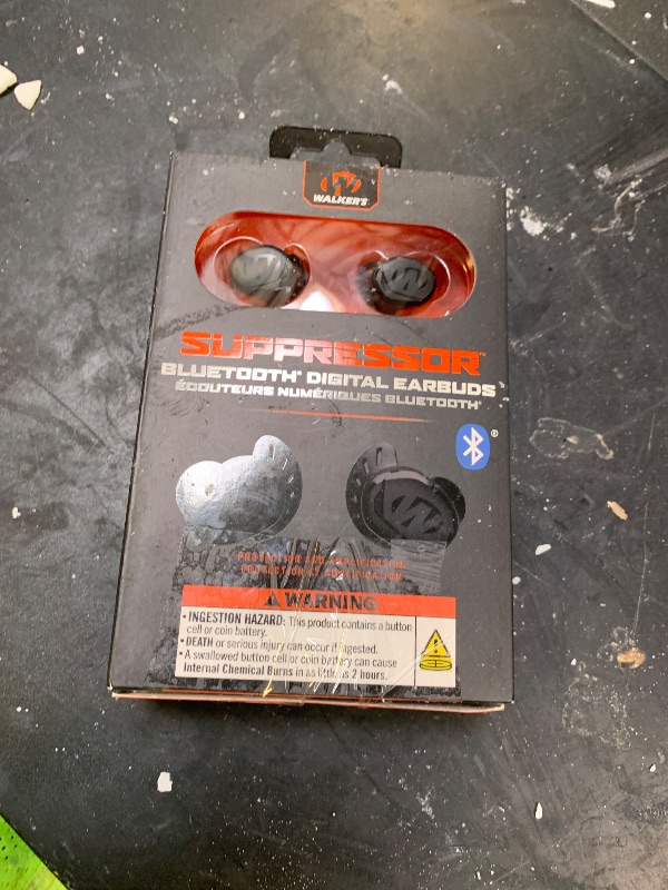 Photo 1 of Walker’s Suppressor Bluetooth Earbuds – 25dB NRR Hearing Protection with HD Sound, 36-Hour Battery, Waterproof Design