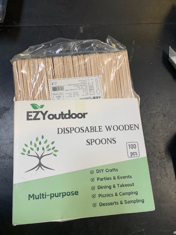 Photo 1 of 100PCS Wooden Spoons Disposable - 6.3 Inch Natural Bamboo Spoons, Compostable and Biodegradable, Ideal for Eating, Crafts, Weddings, Picnics, BBQs, Birthdays and Outdoor Events