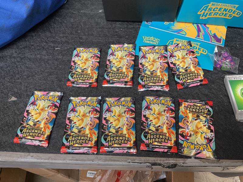 Photo 1 of Used open packs see pictures,,,,,,,,,,,Pokémon TCG: Mega Evolution—Ascended Heroes Elite Trainer Box