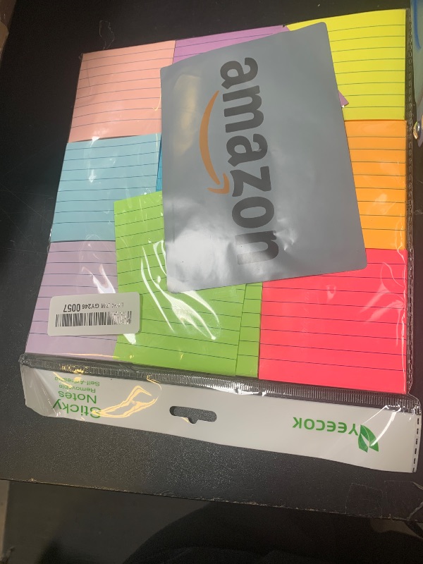 Photo 1 of (18 Pads) Lined Sticky Notes 3x3 in Bright Ruled Post Stickies Colorful Super Sticking Power Memo Pads