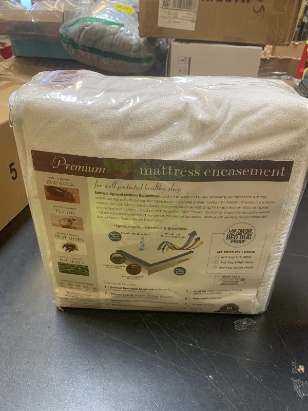 Photo 1 of SafeRest Zippered Mattress Protector - Premium 9-12 Inch Waterproof Mattress Cover for Bed - Breathable, Noiseless Washable Mattress Encasement - King