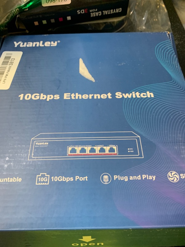 Photo 1 of YuanLey 5 Port 10G Ethernet Switch, 5 x 10Gbps RJ45 Ports, Support 10G/5G/2.5G/1G/100Mbps Speed Auto-Negotiation, 100Gbps Switching Capacity, Unmanaged Switch Rackmountable, Plug and Play