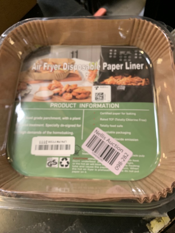 Photo 1 of 10 Inch Largest Square Air Fryer Disposable Paper Liner, XXL 100Pcs Air Fryer Parchment Liners for 8QT or Bigger Air Fryer, Non-stick, Food Grade Baking Paper for Frying, Roasting and Microwave
