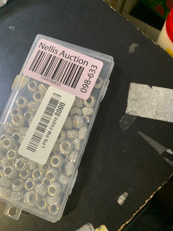 Photo 1 of 100pcs 11mm Large Hole Rhinestone Spacer Beads for Jewelry Making, DIY Crafts, Beadable Pens - Sparkly European Crystal Bulk Beads with Storage Case (White)