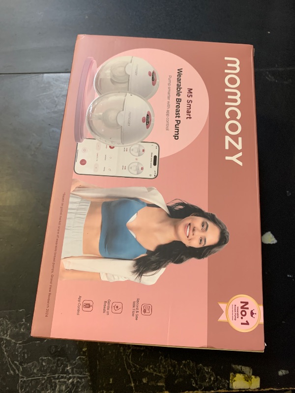 Photo 1 of Momcozy M5 Smart APP Controlled Wearable Breast Pump, Hands-Free Wireless Electric Pump, 3 Modes 9 Suction Levels, BPA-Free, Portable Lightweight, 24mm Flange, 2-Pack Cozy Red