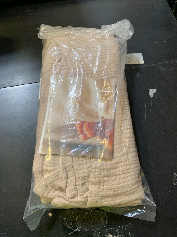 Photo 1 of 100% Cotton Blanket Large 50"x 70", 6 Layers Muslin Blankets, Cooling and Soft Throw Blanket for Bed and Couch, Breathable Quilt Bedspread, Gauze Bedding for Adults, Oatmeal, Beige Linen