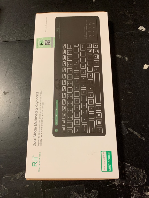 Photo 1 of (Dual Mode) Rii RT518S Wireless and Bluetooth 2-LED Color Backlit Multimedia Keyboard with Multi-Touch Big Size Trackpad,Rechargable Keyboard for Android TV Box,PC,Tablets,Smart TV, HTPC, IPTV,Windows