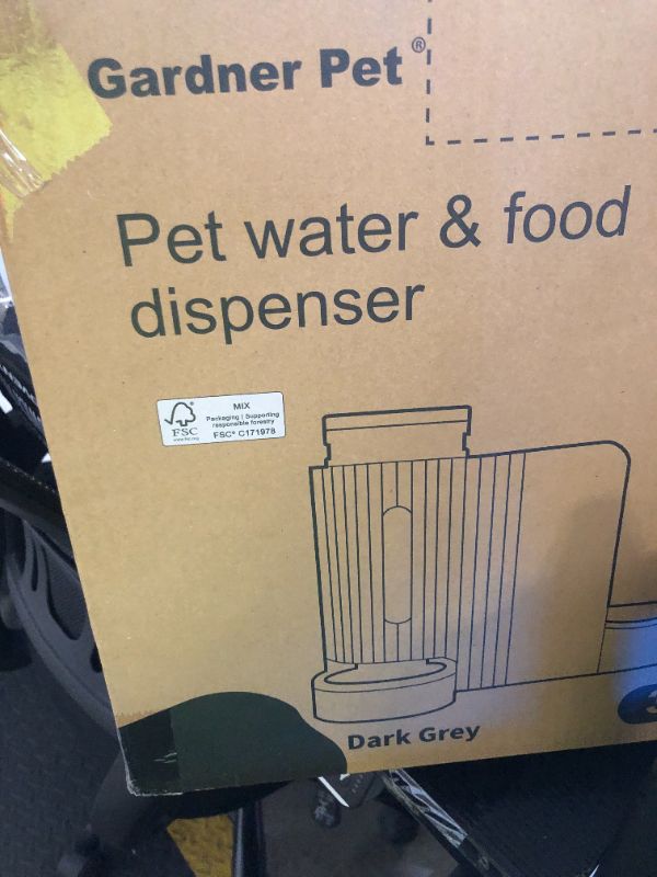 Photo 1 of Gardner Pet Automatic Gravity Cat Food Feeder and Water Dispenser Stainless Steel Two-in-One Set Large Capacity Dispenser for Pets Dogs, Puppies, Kittens, Rabbits