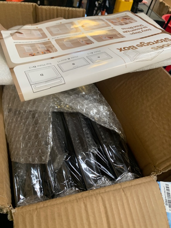 Photo 1 of Amllas New 8 Pack Shoe Boxes Stackable, Large Shoe Storage Organizer with Lids,Drop Side Shoe Containers for Entryway,Sneaker Storage Fit up to US Size 13 for Men/Women(13’’x 10.6”x 8.3”)