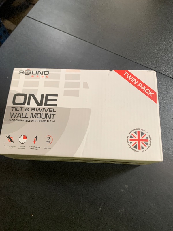 Photo 1 of Sound Bass 2 x ONE, ONE Gen 2, ONE SL, Play:1 Wall Mount Bracket, Twin Pack, Black, Compatible with Sonos ONE, ONE Gen 2, ONE SL & Play 1