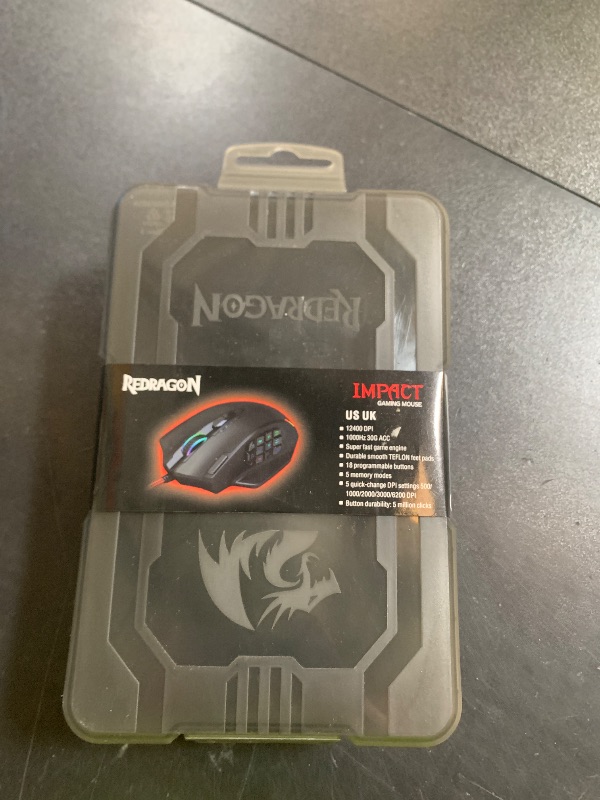 Photo 1 of Redragon M908 Impact RGB LED MMO Gaming Mouse with 12 Side Buttons, Optical Wired Ergonomic Mouse with Max 12,400DPI, High Precision, 18 Programmable Macro Shortcuts, Comfort Grip
