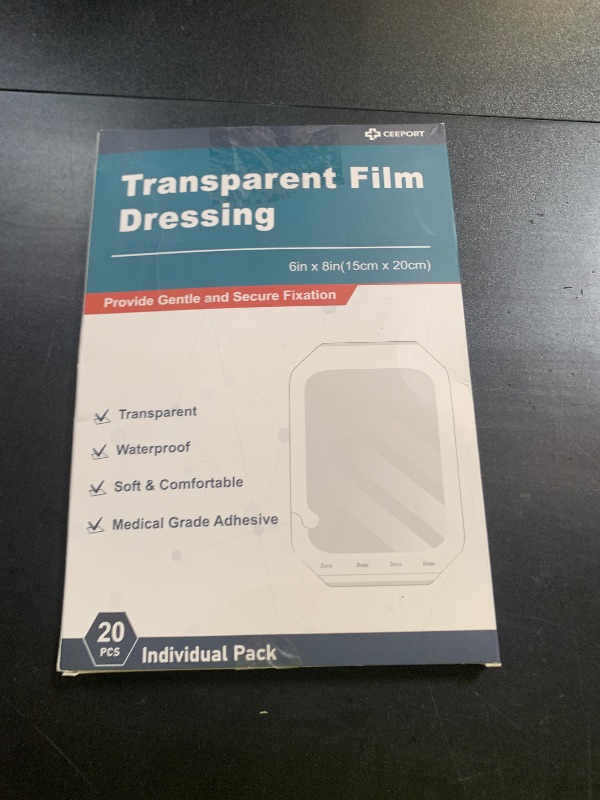 Photo 1 of Ceeport Transparent Film Dressing 6'' x 8'', 20 Packs Waterproof Wound Bandage Adhesive Patches, Wound Cover Patches for Post Surgical Shower, IV Shield, Tattoo Aftercare Bandage