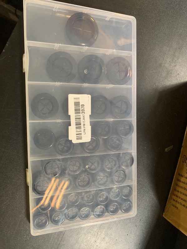 Photo 1 of Rubber Grommets for Wiring, Rubber Grommet Kit in 6 Sizes for 5/8", 13/16", 7/8", 1", 1-3/16", 1-1/2" Drill Hole, 51 pcs Black Double-Sided Rubber Plug Solution for Wire Protection
