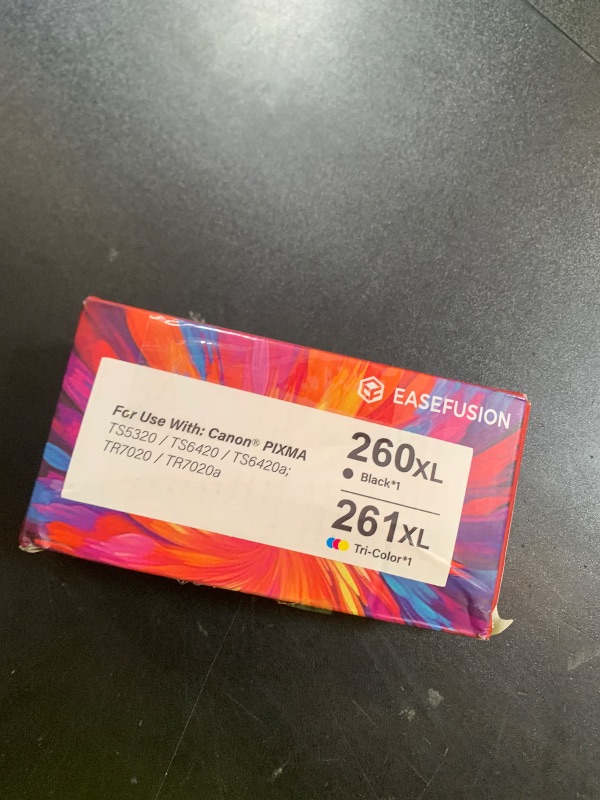 Photo 1 of EaseFusion 260XL 261XL Replacement for Canon 260 and 261 Ink Cartridges PG-260 CL-261 Compatible with Canon Pixma TS6420a TS6420 TS6400 TR7020a TS5320 TR7000 TS5300 TR7020 Printer Ink Cartridges